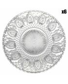 6 Assiettes plates Imperial transparentes - D.17.6 cm