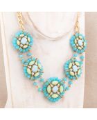 Collier Blossoma doré/turquoise