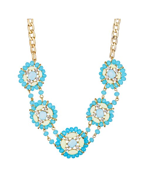 Collier Blossoma doré/turquoise