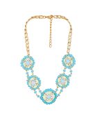 Collier Blossoma doré/turquoise