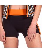 Bas de Maillot short en Néoprène orange/noir/argenté
