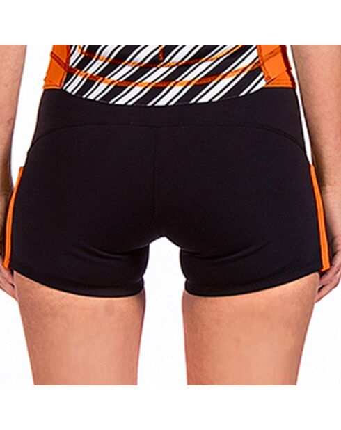Bas de Maillot short en Néoprène orange/noir/argenté