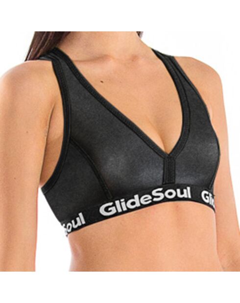 Haut de maillot Brassière en Néoprène noir