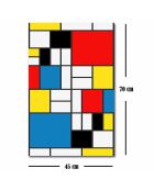 Tableau reproduction Piet Mondrian multicolore - 45x70 cm