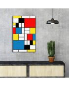 Tableau reproduction Piet Mondrian multicolore - 45x70 cm