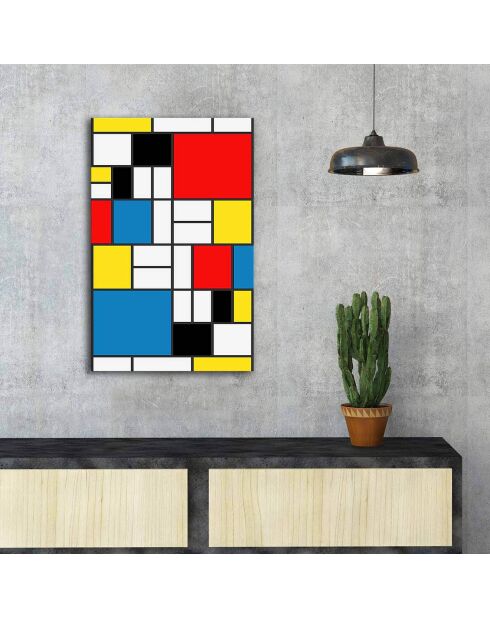 Tableau reproduction Piet Mondrian multicolore - 45x70 cm