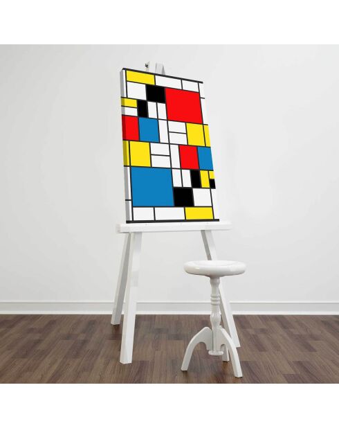 Pintura de reproducción de Piet Mondrian multicolor - 45x70 cm