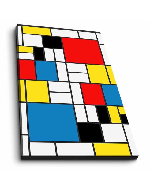 Tableau reproduction Piet Mondrian multicolore - 45x70 cm