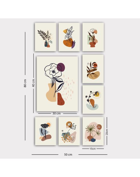 Tableau décoratif 9 pièces multicolore