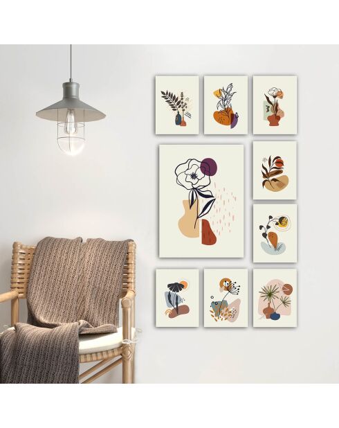 Tableau décoratif 9 pièces multicolore
