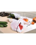 10 Sacs fruits et légumes réutilisables noir/blanc