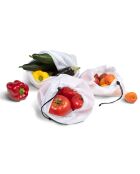 10 Sacs fruits et légumes réutilisables noir/blanc