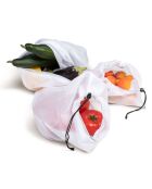 10 Sacs fruits et légumes réutilisables noir/blanc