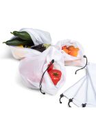 10 Sacs fruits et légumes réutilisables noir/blanc