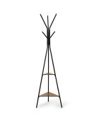 Porte-manteau Elize noir/bois - 38x180 cm