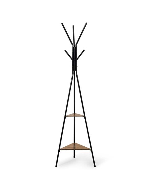 Porte-manteau Elize noir/bois - 38x180 cm