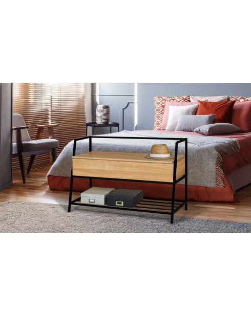 Panca Timeo in legno/nero - 18x30x119 cm