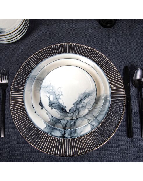 Service de table en Porcelaine multicolore - 24 pièces