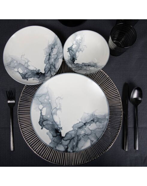 Service de table en Porcelaine multicolore - 24 pièces