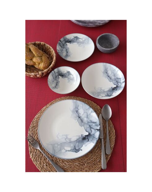 Service de table en Porcelaine multicolore - 24 pièces