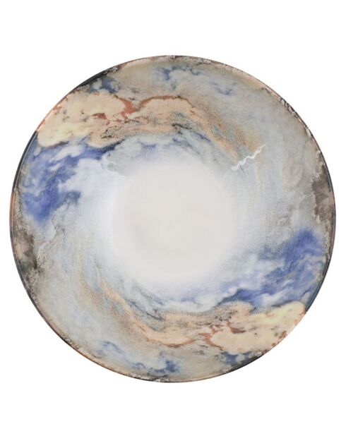 Service de table en Porcelaine blanc/bleu/doré - 24 pièces