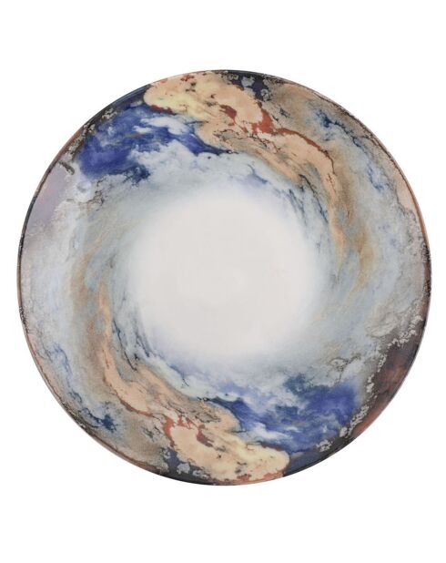 Service de table en Porcelaine blanc/bleu/doré - 24 pièces