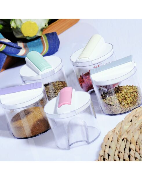 5 weiße Gewürzdosen - 12x5 cm