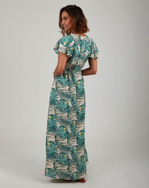 Robe Suzanne beige/vert