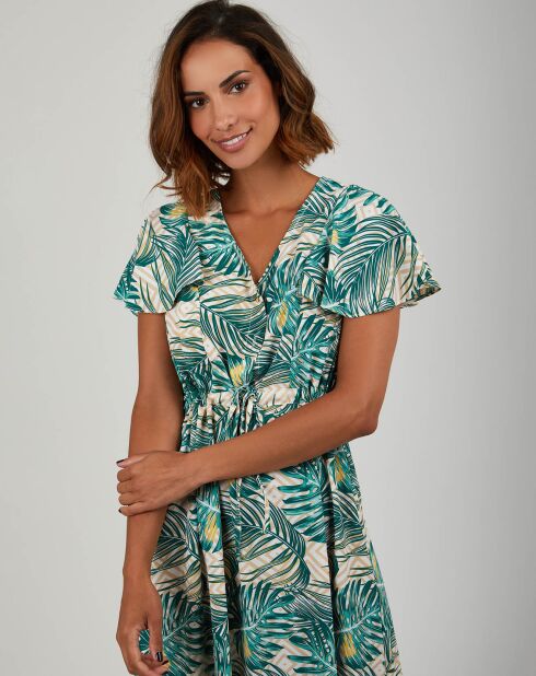 Robe Suzanne beige/vert