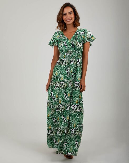 Robe Suzanne vert/noir