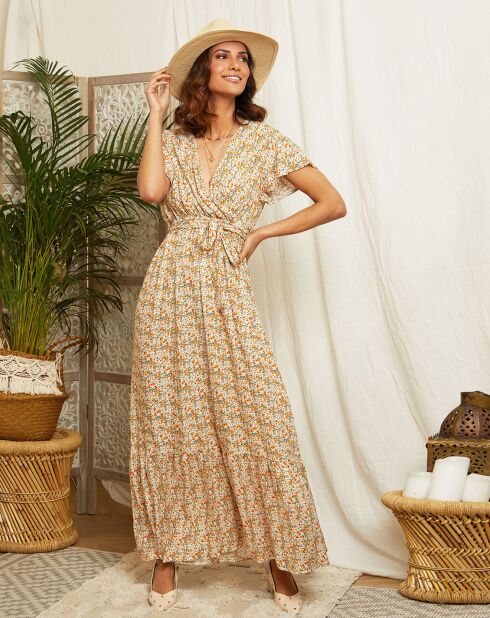 Robe Theresa blanc/multicolore