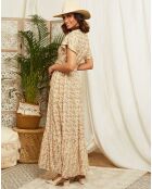 Robe Theresa blanc/multicolore