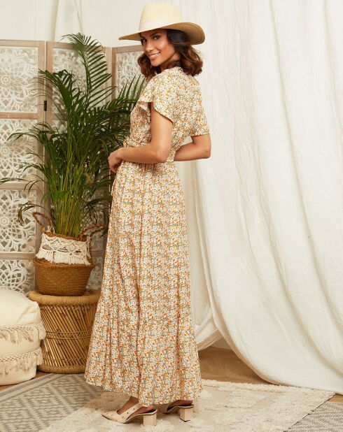 Robe Theresa blanc/multicolore