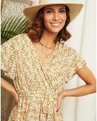 Robe Theresa blanc/multicolore