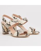 Sandales en Cuir Rhiannon blanc/gris/noir - Talon 7 cm