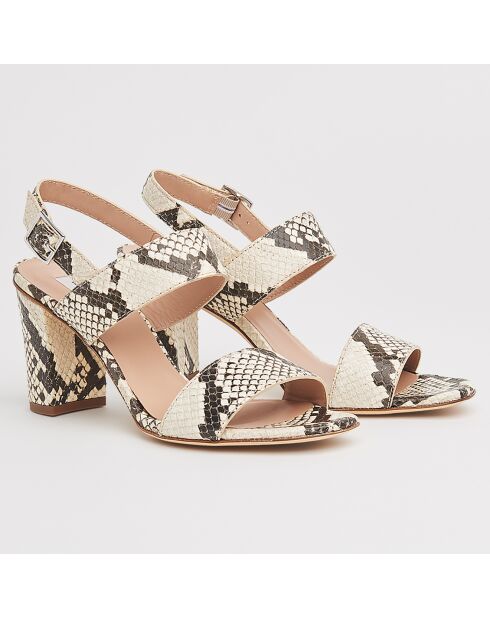 Sandales en Cuir Rhiannon blanc/gris/noir - Talon 7 cm