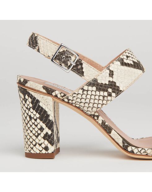 Sandales en Cuir Rhiannon blanc/gris/noir - Talon 7 cm