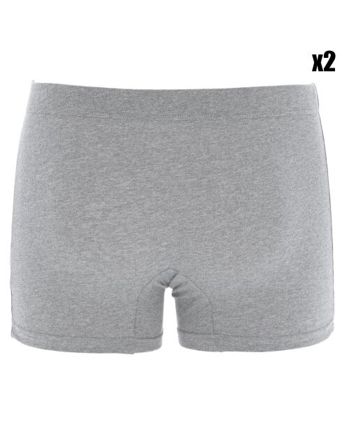 2 Boxers unis gris chiné