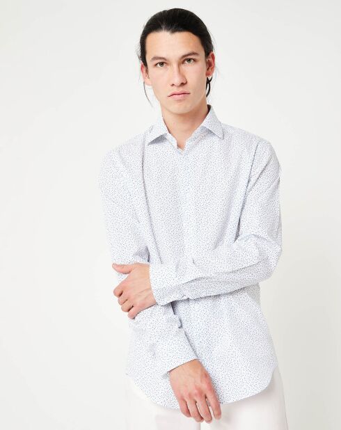 Chemise Regular Fit Pixel blanc/bleu