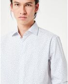 Chemise Regular Fit Pixel blanc/bleu