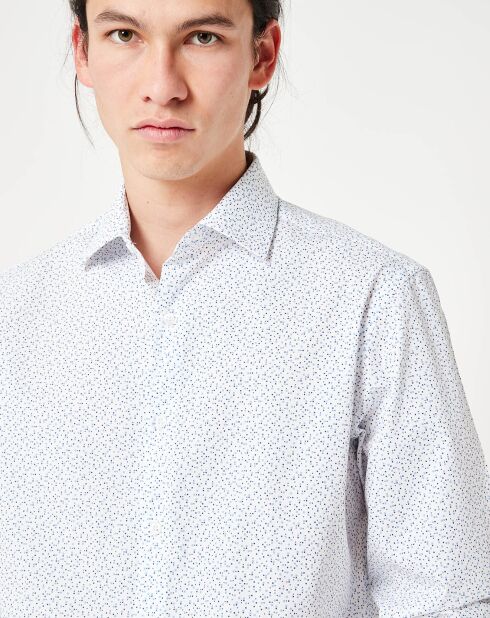 Chemise Regular Fit Pixel blanc/bleu
