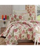 Dessus de lit Care rose/écru/beige
