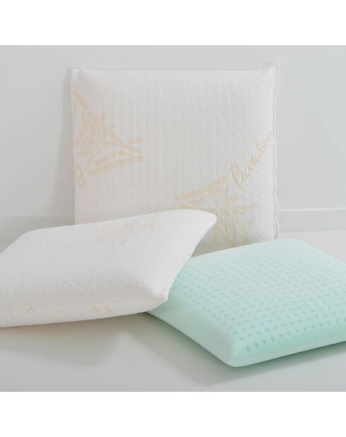 Oreiller à mémoire de forme bio blanc - 60x60 cm