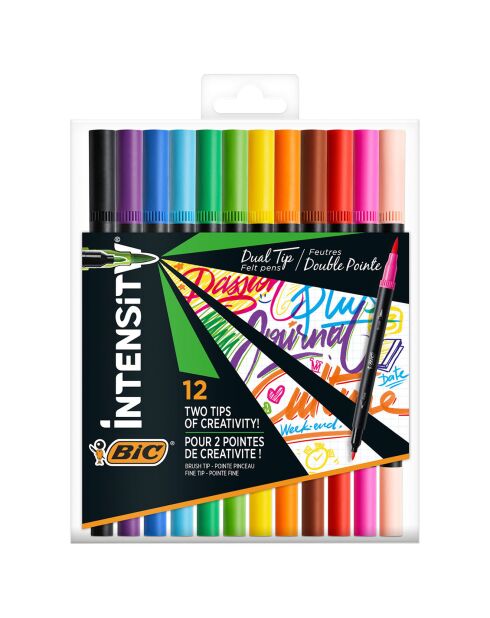 12 BIC Intensity Dual Tip mehrfarbige Stifte mit doppelter Spitze
