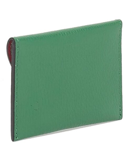 Alina groene leren kaarthouder - 10x8,5 cm