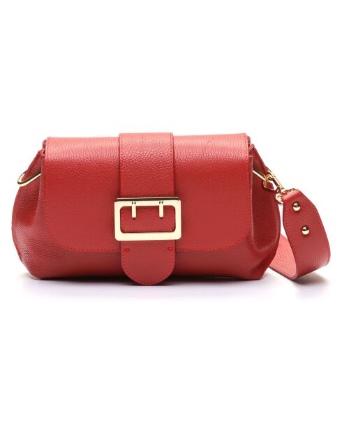 Sac bandoulière en Cuir Irine rouge foncé - 30x15x6cm
