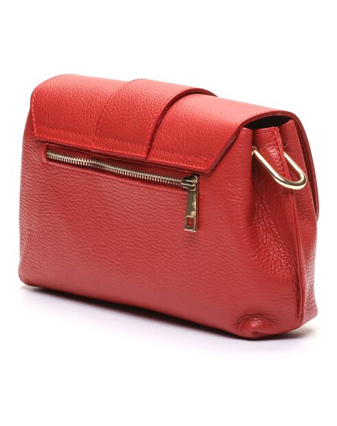 Irine Schultertasche aus dunkelrotem Leder - 30x15x6cm