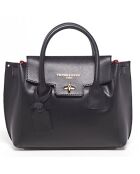 Zwarte Jeny leren handtas - 25x19x7 cm