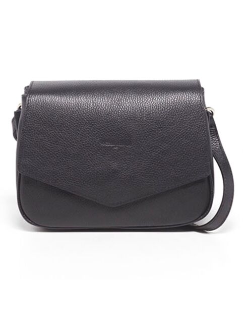 Bolso de hombro June de piel negra - 25x18x11 cm