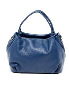 Marineblaue Mao-Lederhandtasche - 24x13x19 cm